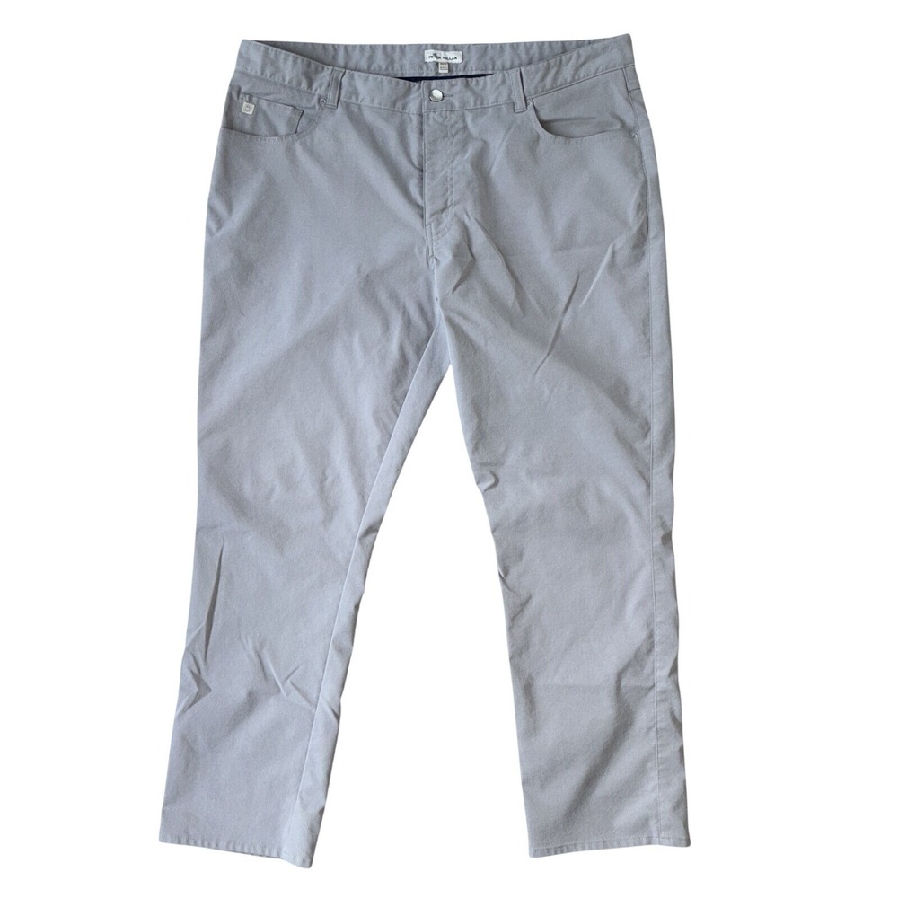 Peter Millar Men's Performance Golf Pant 40x30 Gray 5 Pocket Chino Casual EUC